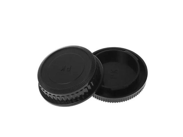 Rear Lens Body Cap Camera Cover Set Screw Mount for Protection Plastic Black for Pentax PK DA126 Camera