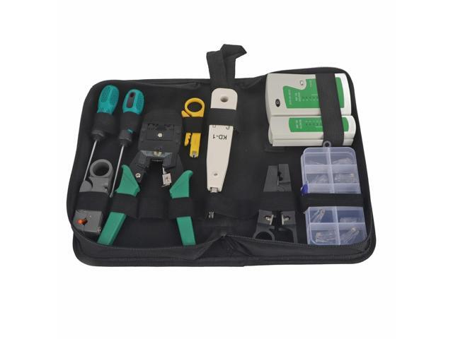 Cable Testers Network Maintenance Tools LAN Network Service Tool Kit Cable Tester Kit 11-piece Combination Kit for for RJ11 RJ45