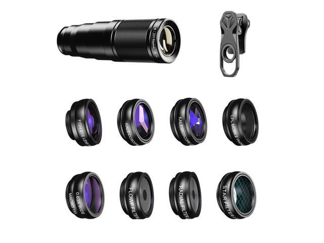 10 In 1 Mobile Phone Lens Kit 22X Telephoto Lens Fisheye Lens+Wide Angle Macro Lens+CPL Filters For All phones