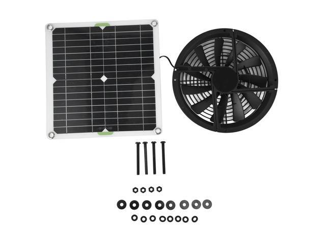 Premium Solar Panel Fan Kit 10in 100W Waterproof Solar Panel Round Ventilation Case Exhaust Fan for Chicken Coop Greenhouse Shed