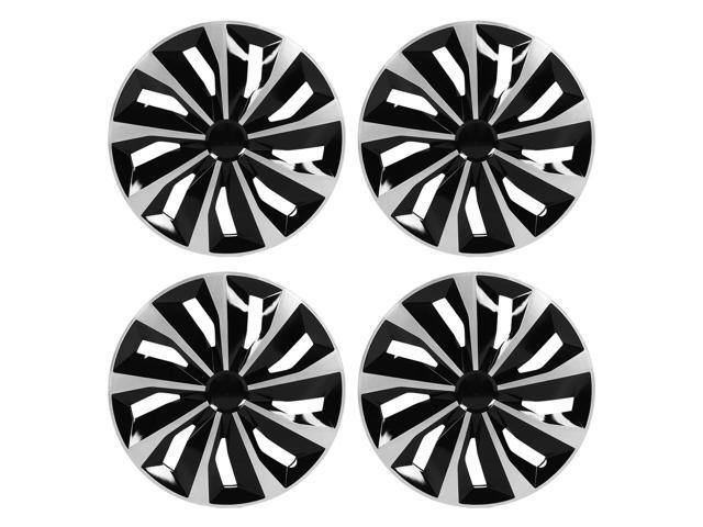 Universal 4 Pcs 17 Inch Wheel Hub Cap Silver Wheel Rim Protector Full Cover Wheel Hub Cap Replacement for Focus Transit Connect