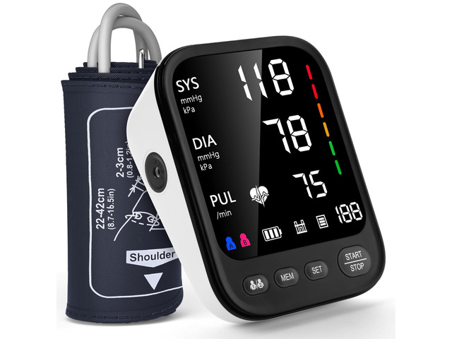 Blood Pressure Machine, Automatic Upper Arm Blood Pressure Monitor with 2x199 Readout, 4.5 Inch Backlit Large Screen Adjustable Large Cuff 9 to 17...