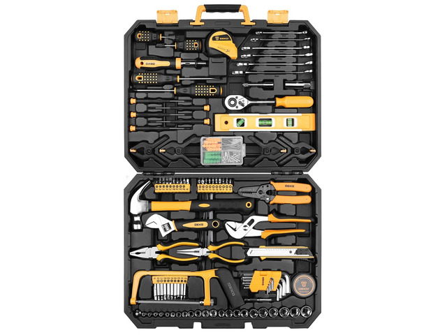 228 Piece Socket Wrench Auto Repair Tool Combination Package Mixed Tool Set Hand Tool Kit with Plastic Toolbox Storage Case