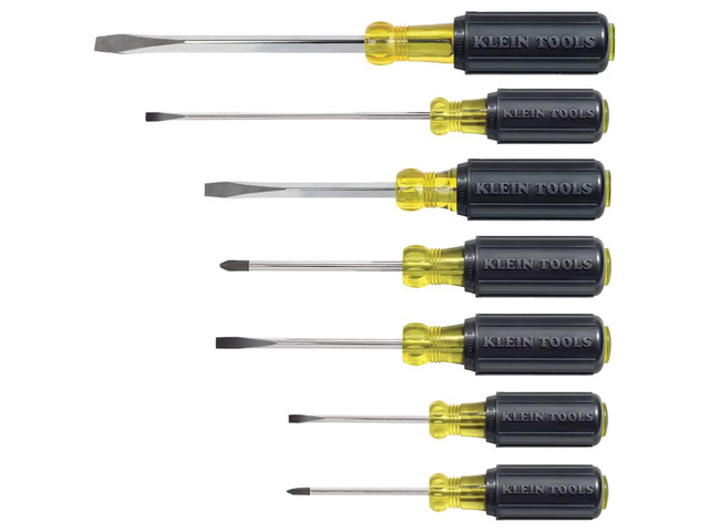 85076 Screwdriver Set, Made in USA, Slotted and Phillips Screwdrivers with Non-Slip Cushion-Grip Handles and Tip-Ident, 7-Piece