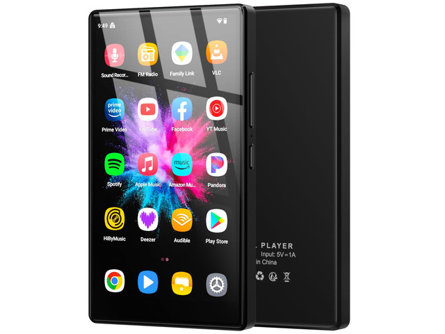 96GB MP3 Player with Android 13 OS, 5' MP3 Player with Bluetooth and WiFi, 1080P HD MP4 Player, Music Player Preloaded with Spotify, Audible, and...