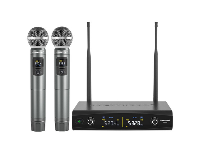 Wireless Microphone System, Metal Wireless Mic Set, Handheld Cordless Dynamic Microphones for Singing, Karaoke, Church, 2x30 UHF Tunable...