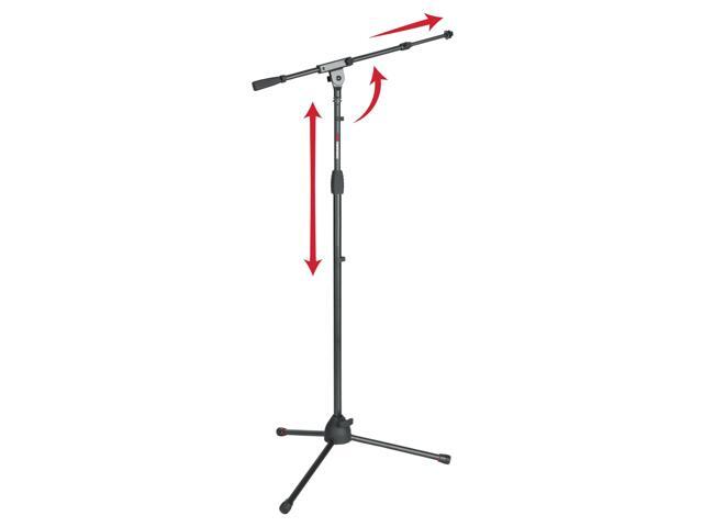 Standard Tripod Mic Stand with Boom Arm (GFW-MIC-2020) Built for the stage and studio, a soft grip twist clutch makes for smooth height...