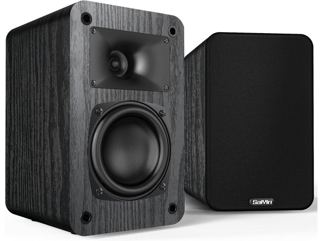 2-Way Passive Bookshelf Speakers 60Hz Bass 3.5' Woofer & Silk Tweeter,4,For Home/Office/Theater,Pair (Needs Amplifier or Receiver to Operate)