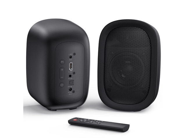 3' Woofer Powered Bluetooth Bookshelf Speakers for Record Player 40W Stereo Speakers with Dual-Curved Horn Bass Reflex Port,...