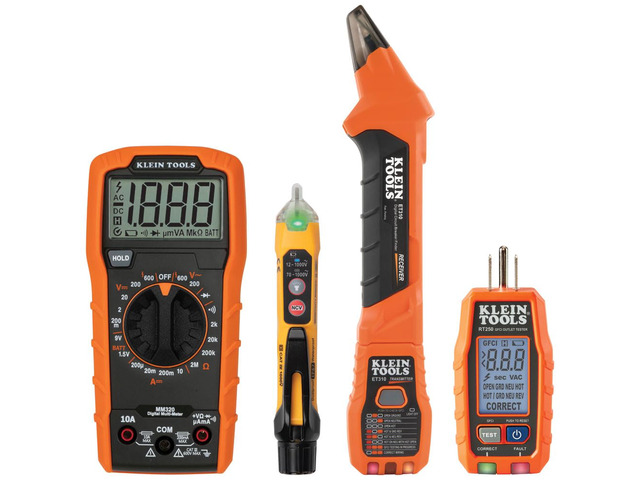80101 Circuit Breaker Finder Kit, GFCI Outlet and Receptacle Tester Kit, Multimeter, NCVT, Outlet Tester, Leads, 4-Piece