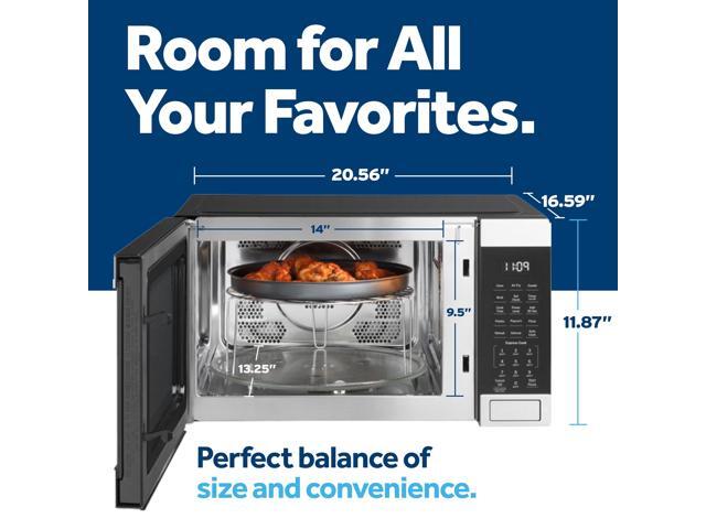 GE - 1.0 Cu. Ft. Convection Countertop Microwave with Air Fry - Stainless Steel - image 9