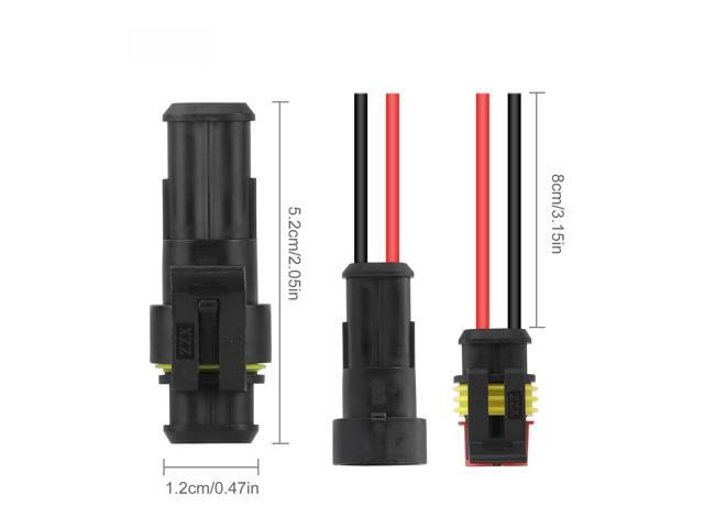 20X Car Waterproof Electrical Wire Cable Connector Male Female 2Pin Way Plug Kit