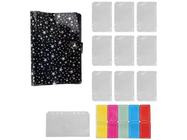 11Pcs A6 Budget Binder PVC 6 Ring Refille Binder Cover With 9 Binder Pockets/1 Binder Card / 1 el