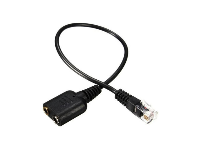 Double 3.5mm PC Headsets Jacks to RJ9 Desk Phones Jacks Headsets Adapters Cable PC Computer Headsets Telephone Usings