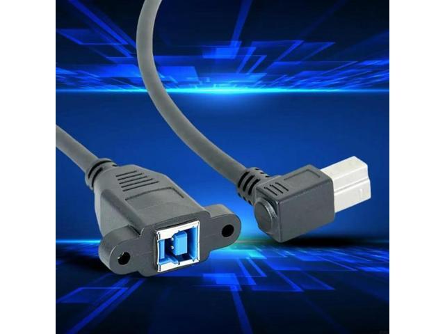 USB3.0 Back Panel Mount B Type Female to Right Angled 90 Degree B Type Male Extension Cable for Printer Camera