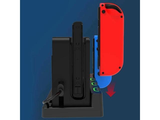4 in 1 Charger Charging Dock Station for Switches Controllers Power Supply Featuring Color Lighting