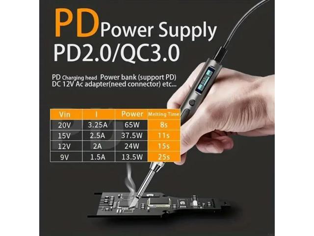 65W Adjustable Temperature Electric Soldering Iron Welding Solder Rework Station Repair Tool