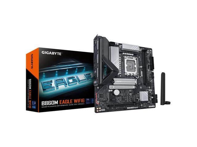 GIGABYTE B860M EAGLE WIFI6 Intel Core Ultra (Series 2) LGA 1851 Motherboard, mATX, DDR5, 2x M.2, PCIe 5.0, 2.5GbE LAN,WIFI 6