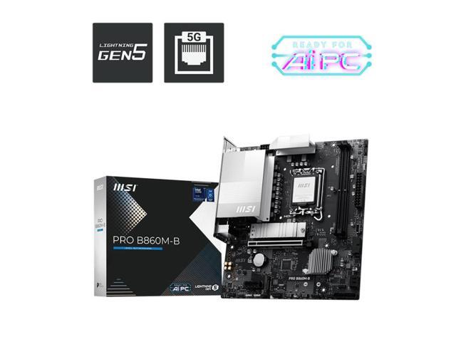 MSI PRO B860M-B LGA 1851 Intel B860 SATA 6Gb/s DDR5 PCI-E x16 slot M.2 Micro ATX Motherboard