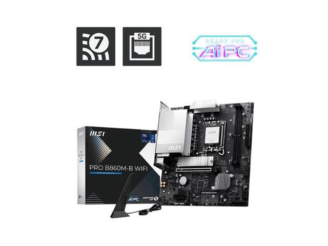 MSI PRO B860M-B WIFI LGA 1851 Intel B860 SATA 6Gb/s DDR5 PCI-E x16 slot M.2 USB-C Wi-Fi 7 Micro ATX Motherboard