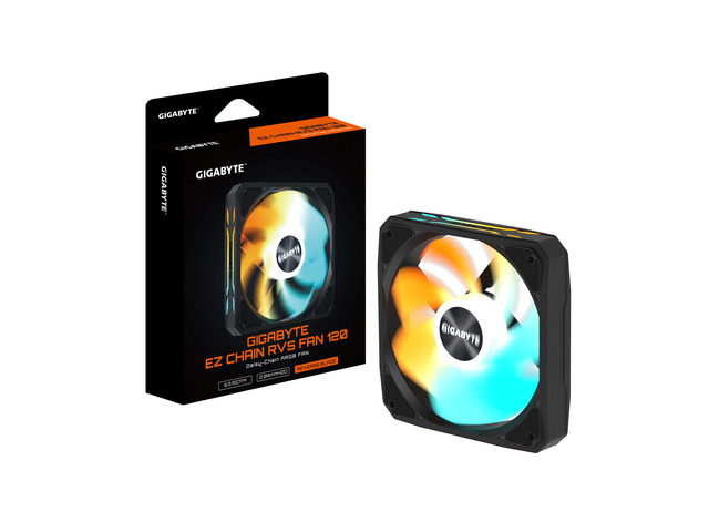AORUS EZ CHAIN FAN 120 -Reverse, 120mm Hydro Dynamic Bearing ARGB Computer Case Fan