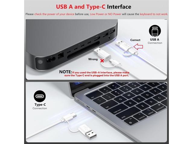 OMOTON Wired Keyboard for Mac Devices ONLY with Dual Interface, Comfortable Typing Angle & Stable Connection, Compatible with MacBook, iMac, Mac...