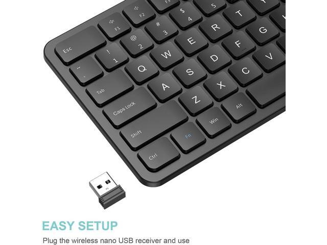 Arteck 2.4G USB Wireless Keyboard Ultra Slim Full Size Keyboard with Numeric Keypad and Media Hotkey for Computer/Desktop/PC/Laptop/Surface/Smart...