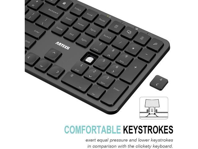 Arteck 2.4G USB Wireless Keyboard Ultra Slim Full Size Keyboard with Numeric Keypad and Media Hotkey for Computer/Desktop/PC/Laptop/Surface/Smart...