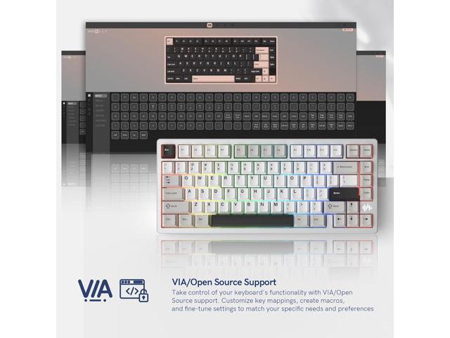 Womier RD75 Pro 75% Wireless Gaming Keyboard, Quick Release Aluminum Keyboard, QMK/VIA Tri-Mode Mechanical Key Board Custom Hot Swappable with RGB...