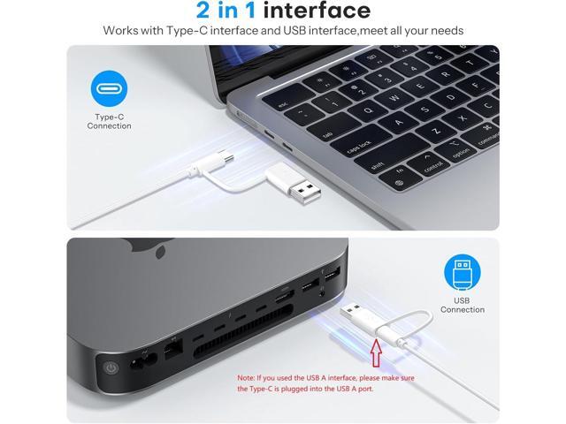 OMOTON Wired Keyboard Compatible with Mac, with Dual Interface (USB and Type-C), Numeric Keypad Compatible with MacBook Pro/Air, iMac, Mac mini/Pro...
