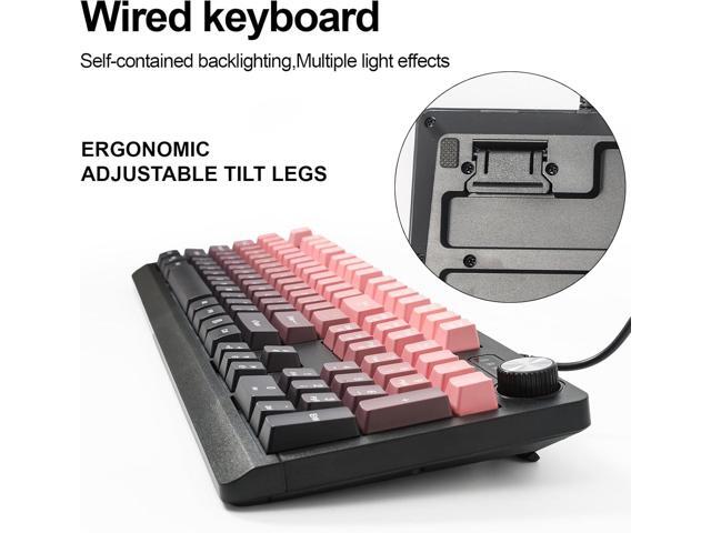Wired RGB Gaming Membrance Keyboard. 100 Percent Mini Creamy LED Computer Keyboard .Small Ergonomic Clicky Teclado with ABS Backlit Unreplaceable...