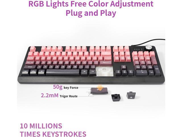 Wired RGB Gaming Membrance Keyboard. 100 Percent Mini Creamy LED Computer Keyboard .Small Ergonomic Clicky Teclado with ABS Backlit Unreplaceable...