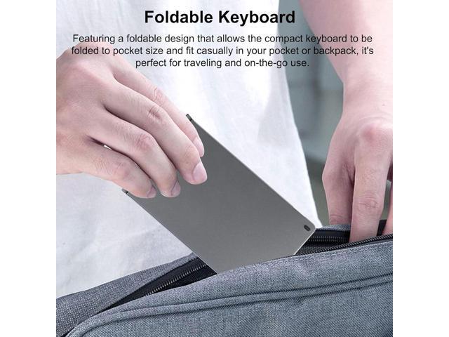 Wireless Keyboard Foldable Bluetooth Keyboard Slim Small Quiet Portable Compact Handheld Full Size Pocket Travel Folding Keyboard for PC Laptop...