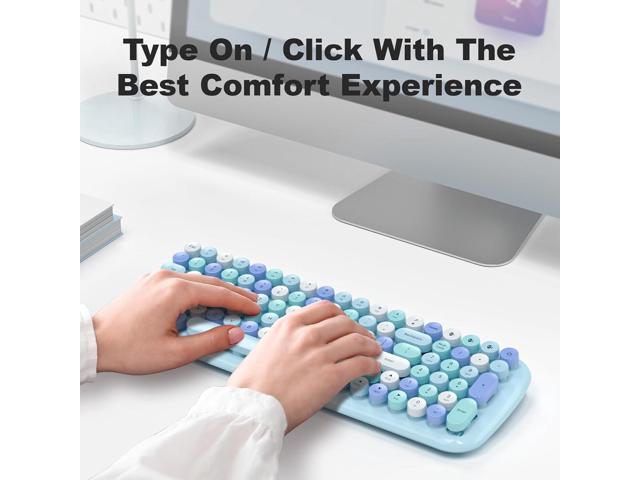 Wireless Bluetooth Keyboard, 100-Key Mini Bluetooth Typewriter Keyboards for Mac iPad iPhone PC Laptop & Android, 3 Devices Simultaneously,...