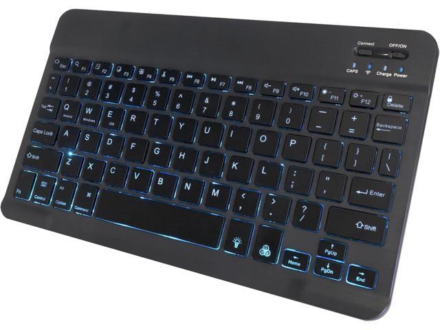 BoxWave Keyboard Compatible with Valve Steam Deck - SlimKeys Bluetooth Keyboard - with Backlight, Portable Slim LED 7 Colors - Jet Black