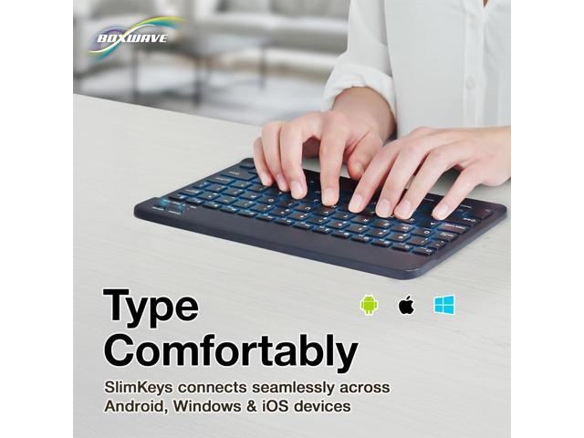 BoxWave Keyboard Compatible with Valve Steam Deck - SlimKeys Bluetooth Keyboard - with Backlight, Portable Slim LED 7 Colors - Jet Black