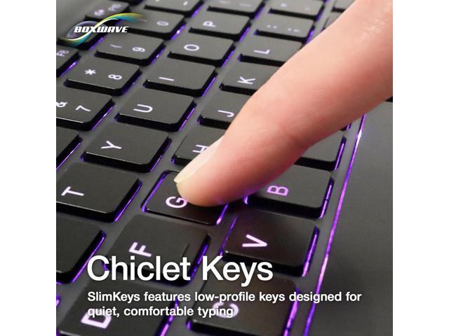 BoxWave Keyboard Compatible with Valve Steam Deck - SlimKeys Bluetooth Keyboard - with Backlight, Portable Slim LED 7 Colors - Jet Black