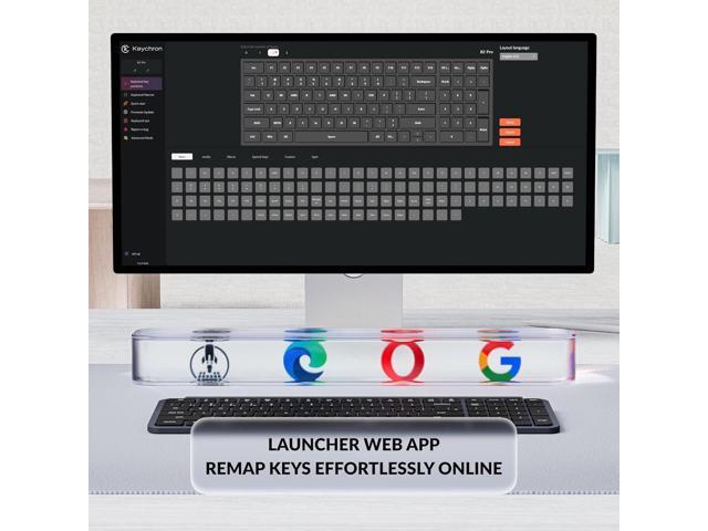 Keychron Ultra-Slim B2 Pro Bluetooth Keyboard 2.4 GHz Wireless Lightweight 96% Launcher Support with Numeric Keypad Compatible for Mac Windows...