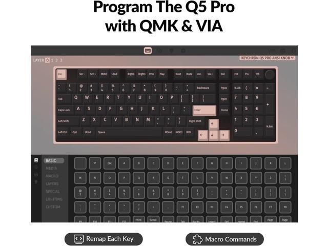 Keychron Q5 Pro QMK/VIA Wireless Custom Mechanical Keyboard, Full Aluminum 96% Layout with Programmable Knob, Double-Gasket Design with...
