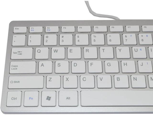 iKKEGOL USB Slim Mini Wired 78 Key Small Super Thin Compact Keyboard for Desktop Laptop PC Win 7 Mac (White)