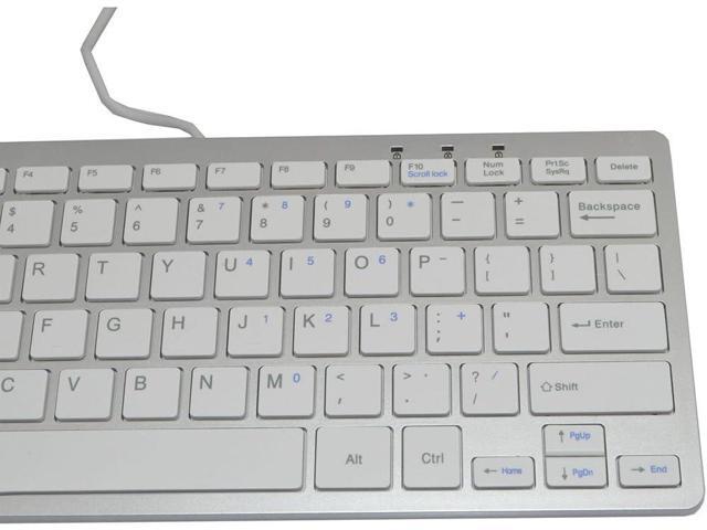 iKKEGOL USB Slim Mini Wired 78 Key Small Super Thin Compact Keyboard for Desktop Laptop PC Win 7 Mac (White)