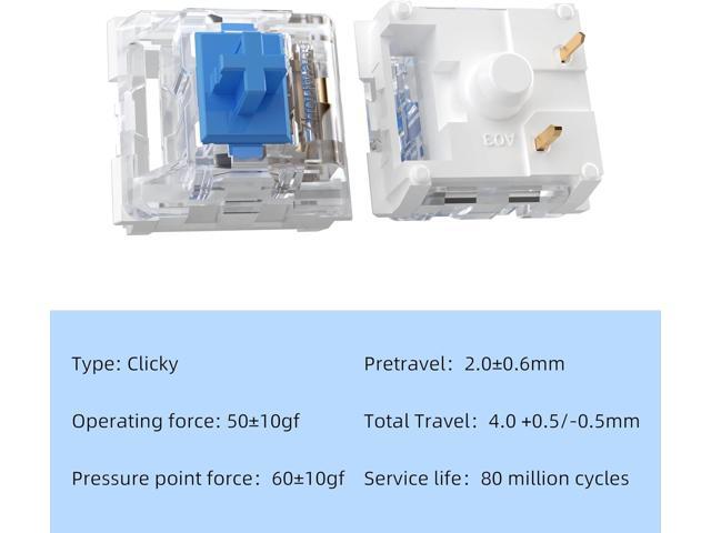 ZhouWang 72PCS Blue Pre-Lubricated,Dustproof Click Switch,Crisp clicking Sound with Strong Tactile Feedback, Suitable clicker for 3D Prints and...