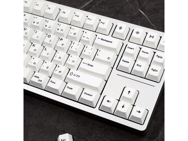 Gliging 135 Keys PBT Japanese Keycaps Cherry Profile DYE-Sub White Theme Minimalist Style Suitable for Mechanical Keyboard