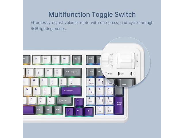 Machenike KG98 Mechanical Keyboard,Hot Swappable Custom Gaming Keyboard,Pre-lubed Linear Switches,RGB Sidelit,Tri-Mode 98 Keys Compact Layout for...