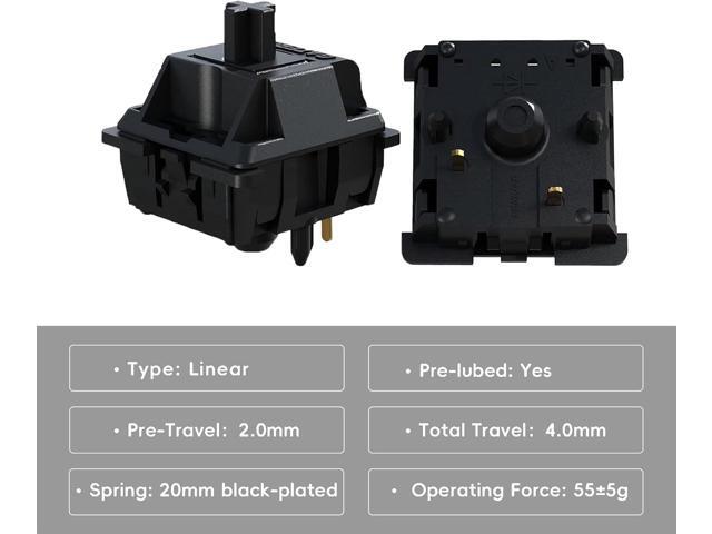 Gateron Oil King V2 Pre Lubed 5pin Linear Switches for Mechanical Keyboard (90PCS, Oil King)