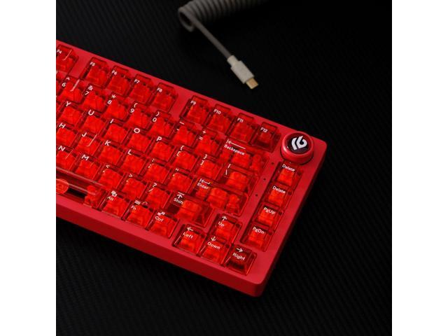 Sumgsn 114 Keys Transparent Keycaps PC Cherry Profile Red Crystal Clear Keycap Set Fit for Cherry Mx Switches Mechanical Keyboard
