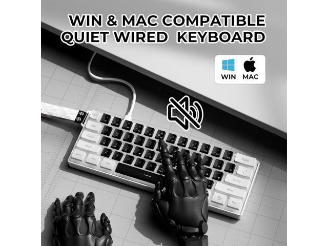 60% Gaming Keyboard,Wired Backlit Mini Membrane Keyboard, Strong Mechanical Feel for PC/Mac Gamer, Typist, Travel, Easy to Carry on Business...