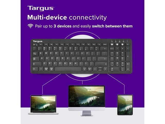 Targus Midsize Multi-Device Bluetooth Keyboard - Compatible with Chrome OS, Windows, macOS, iOS, and Android (AKB863US)