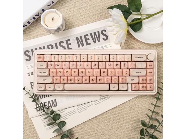 Sumgsn 132 Keys PBT Pink Jelly Keycaps MOA Profile Keycaps Set Comaptible with 61/64/87/104/108 Cherry Mx Switches Mechanical Keyboards (Only Keycaps)