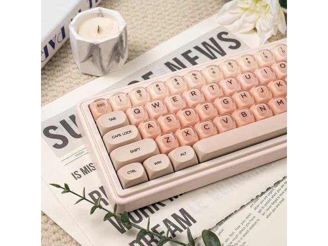 Sumgsn 132 Keys PBT Pink Jelly Keycaps MOA Profile Keycaps Set Comaptible with 61/64/87/104/108 Cherry Mx Switches Mechanical Keyboards (Only Keycaps)
